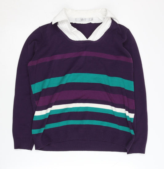Womens UK Size M Isle Multicoloured Pullover Jumper