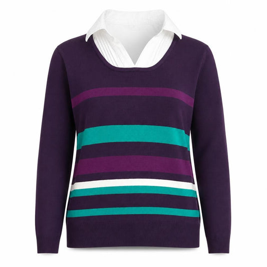 Womens UK Size M Isle Multicoloured Pullover Jumper