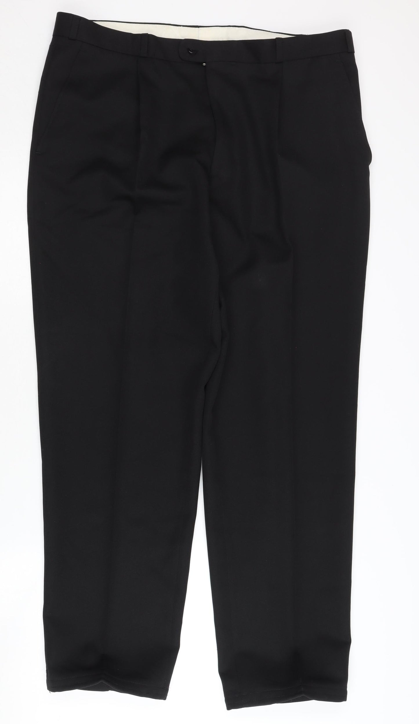 Canda Men's Black Pleated Trousers - Size 39 Regular