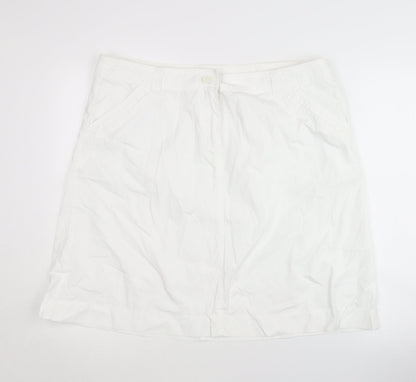 Marks and Spencer Women's White Cotton Skirt Size 18