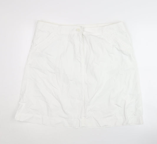 Marks and Spencer Women's White Cotton Skirt Size 18