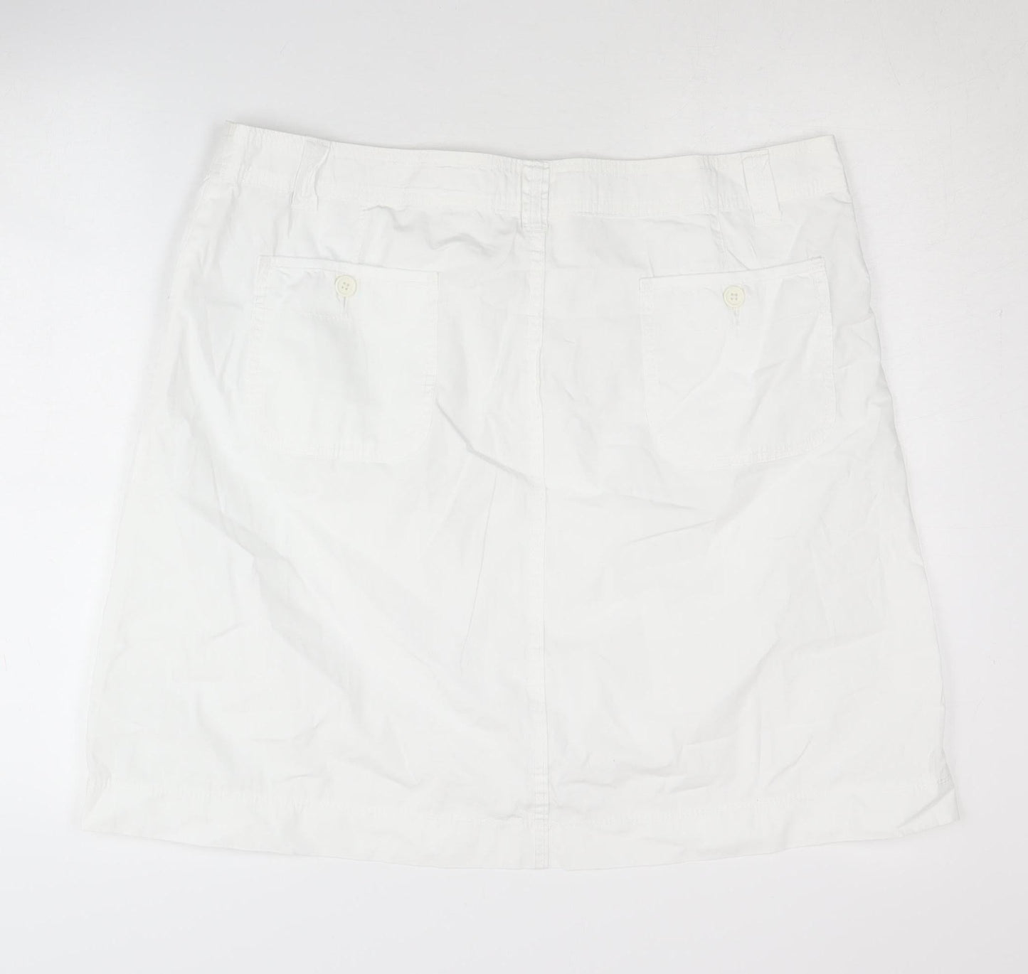 Marks and Spencer Women's White Cotton Skirt Size 18