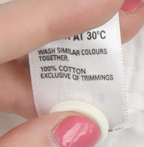 Marks and Spencer Women's White Cotton Skirt Size 18