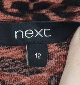 Next Women's Brown Animal Print Short Sleeve Dress