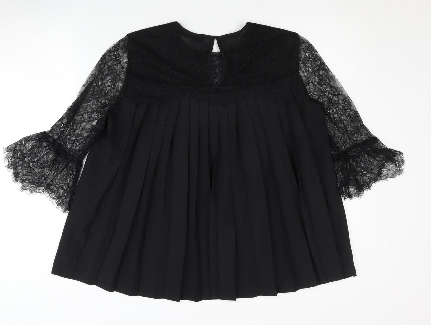Womens UK Size 10 Hallhuber Black Tunic Blouse