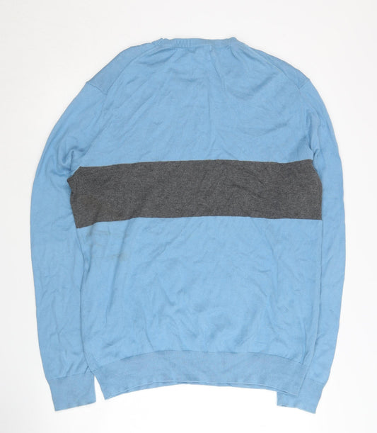 Gap Men's Blue Cotton Pullover Jumper Size L