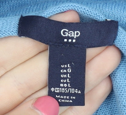 Gap Men's Blue Cotton Pullover Jumper Size L