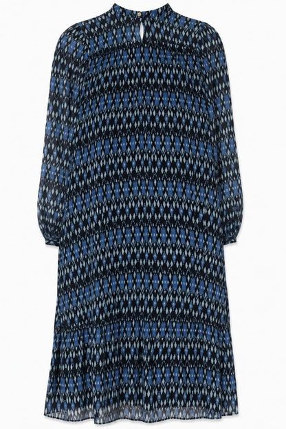 Whistles Women Blue Geometric Long Sleeve Dress