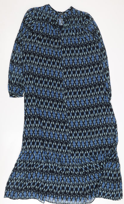 Whistles Women Blue Geometric Long Sleeve Dress