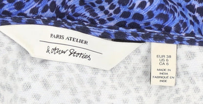 Blue Animal Print Wrap Dress by & Other Stories