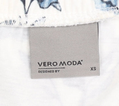 Womens UK Size XS VERO MODA White Basic Blouse