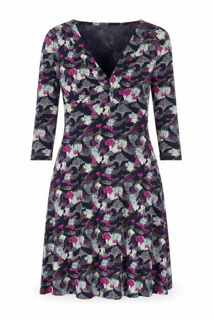 White Stuff Women's Multicoloured V-Neck Dress Size 8
