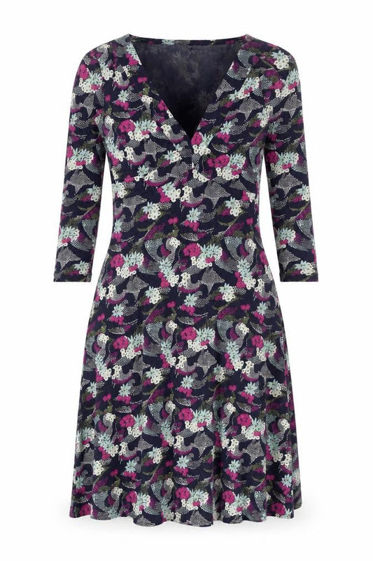 White Stuff Women's Multicoloured V-Neck Dress Size 8