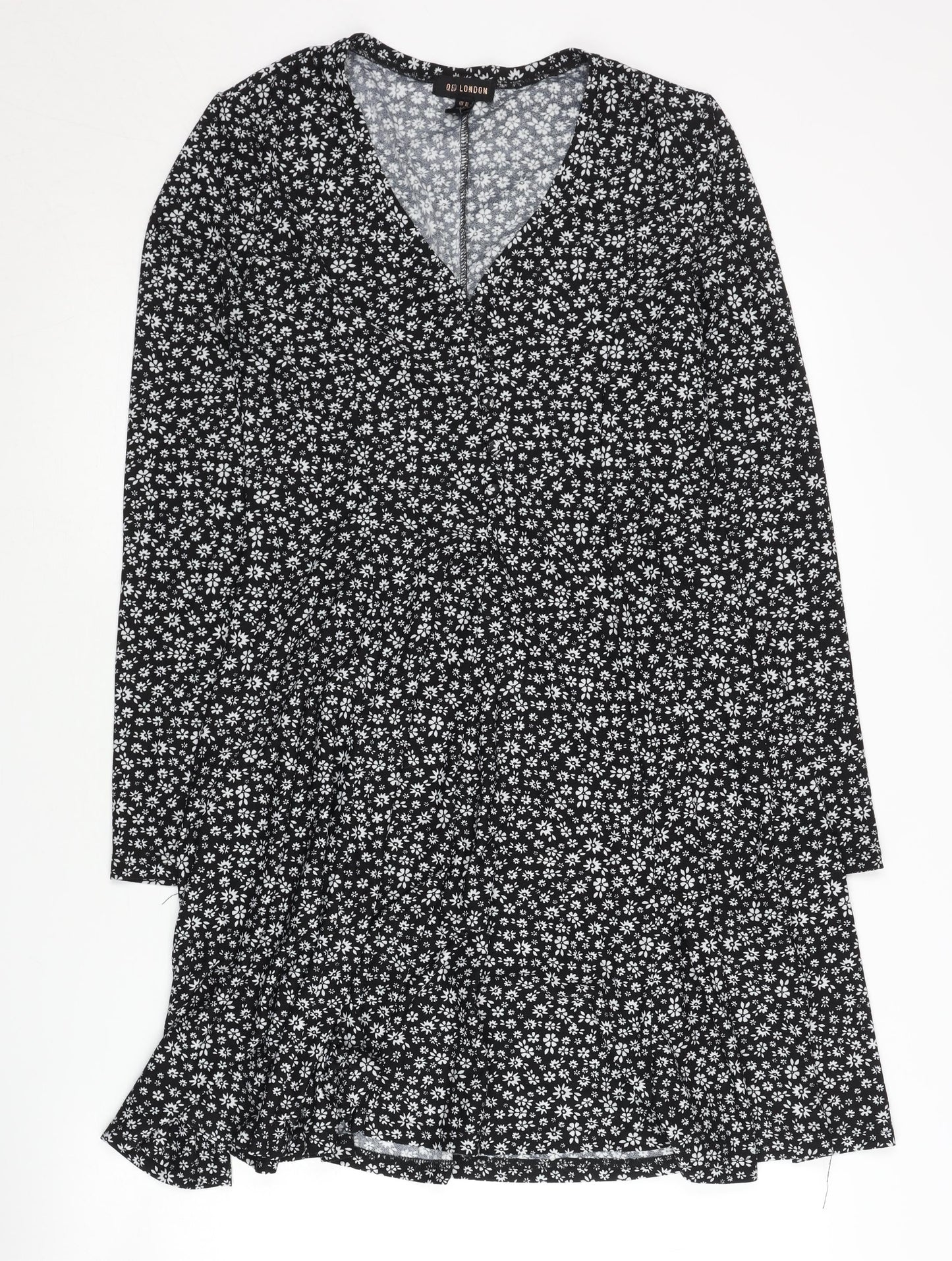 QED London Women's Black Floral Dress Size 10