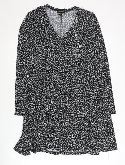 QED London Women's Black Floral Dress Size 10