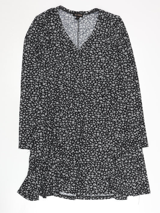 QED London Women's Black Floral Dress Size 10