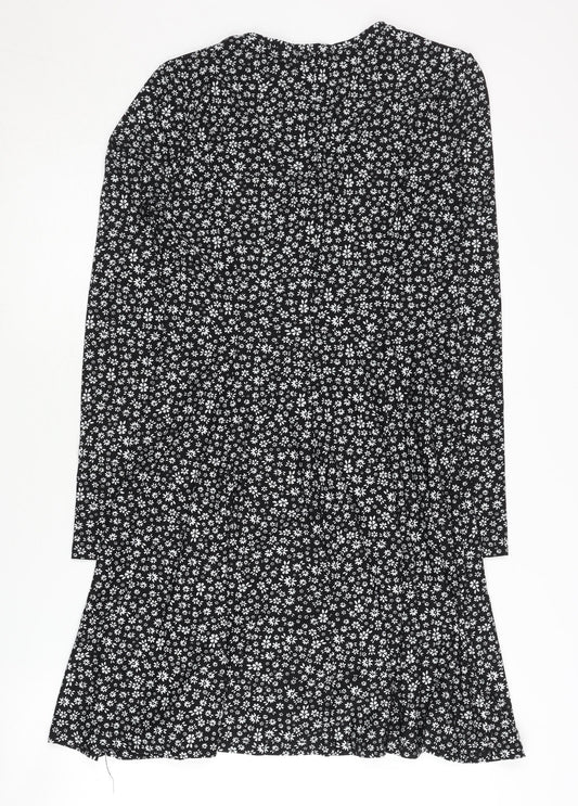 QED London Women's Black Floral Dress Size 10