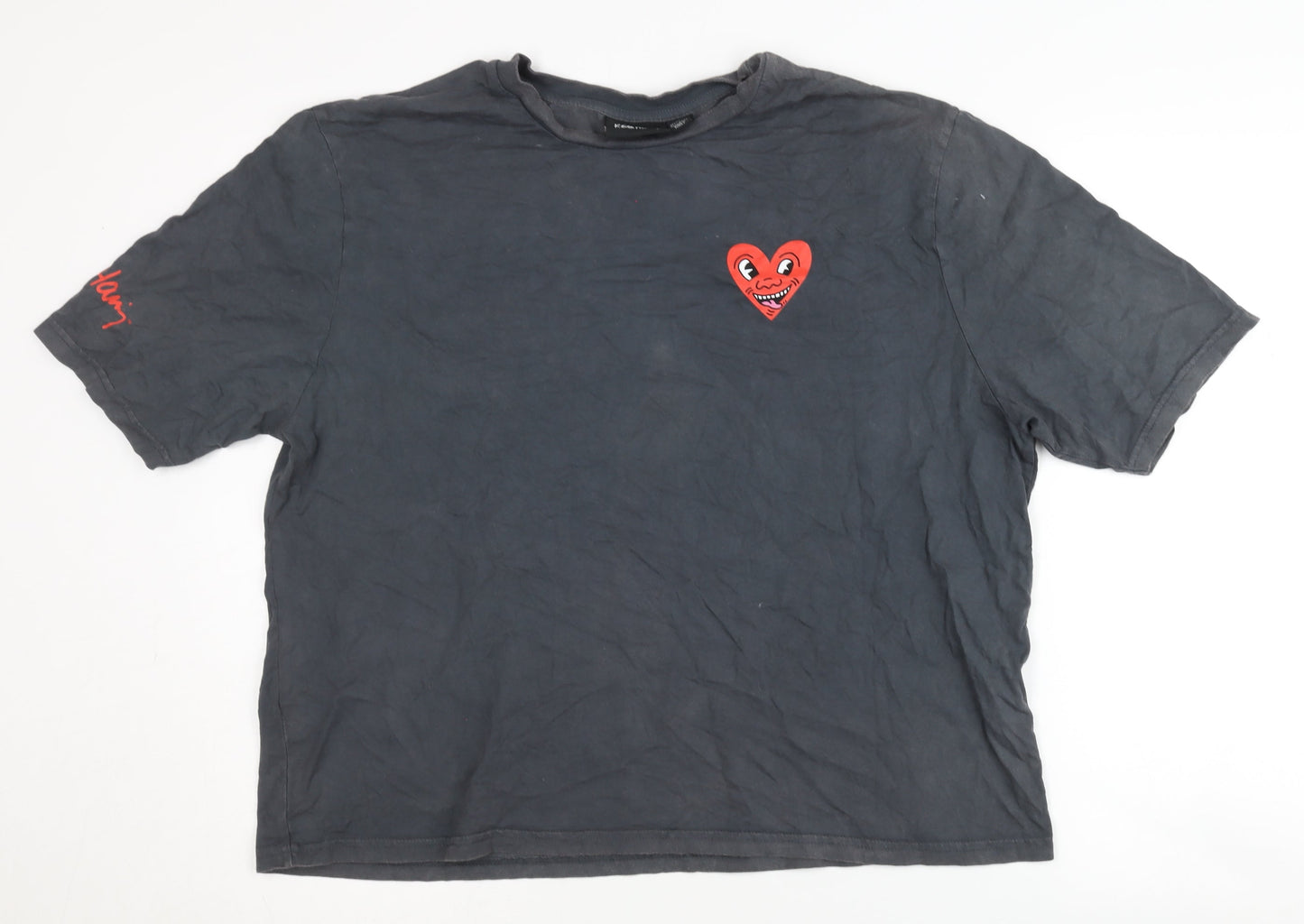 Unisex Adults UK Size M Keith Haring Black Basic T-Shirt