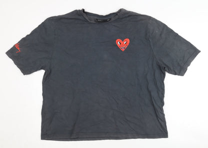 Unisex Adults UK Size M Keith Haring Black Basic T-Shirt