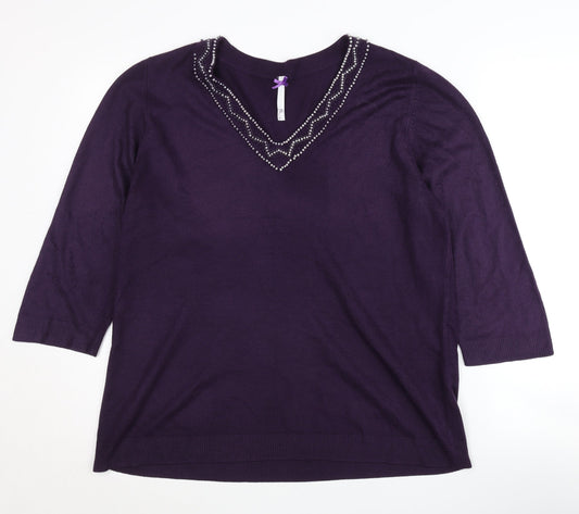 Womens UK Size 18 BHS Purple Pullover Jumper