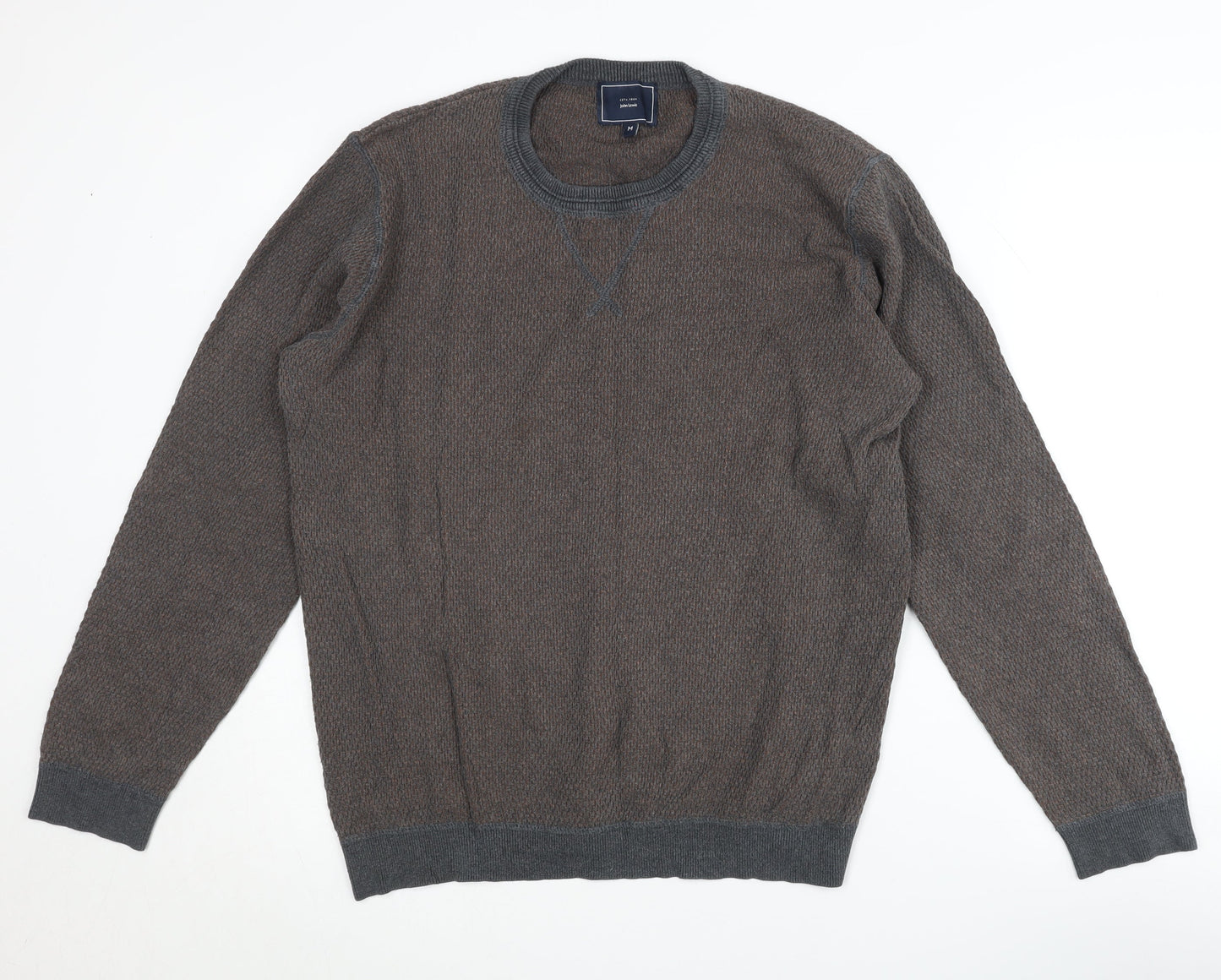 John Lewis Men's Brown Cotton Pullover Jumper M