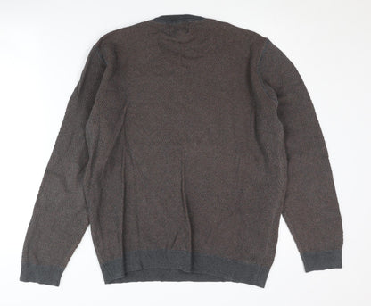 John Lewis Men's Brown Cotton Pullover Jumper M