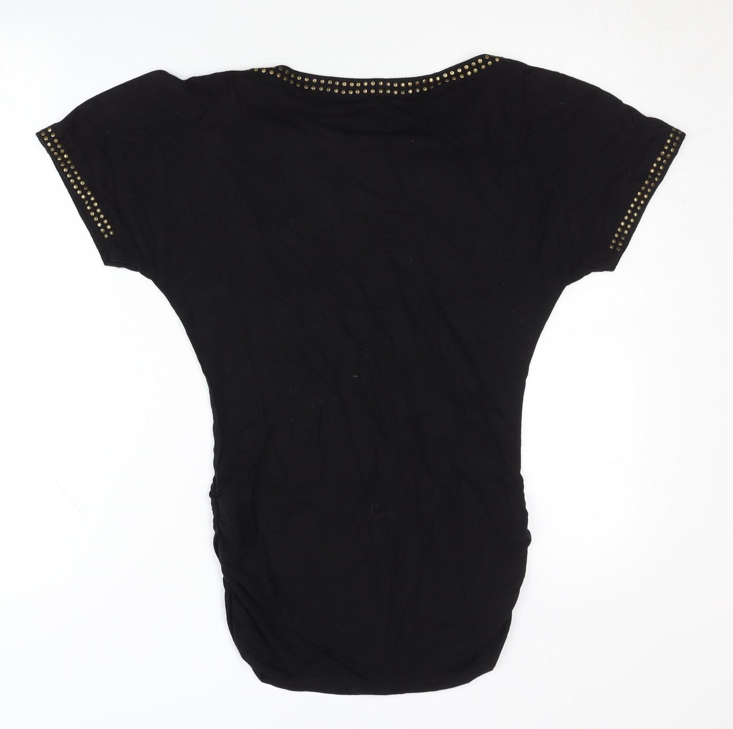 Womens UK Size XS Grace Black Basic T-Shirt