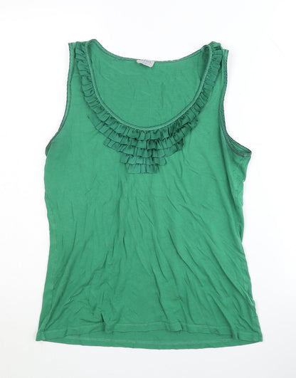 Womens UK Size 14 Oasis Green Basic Tank