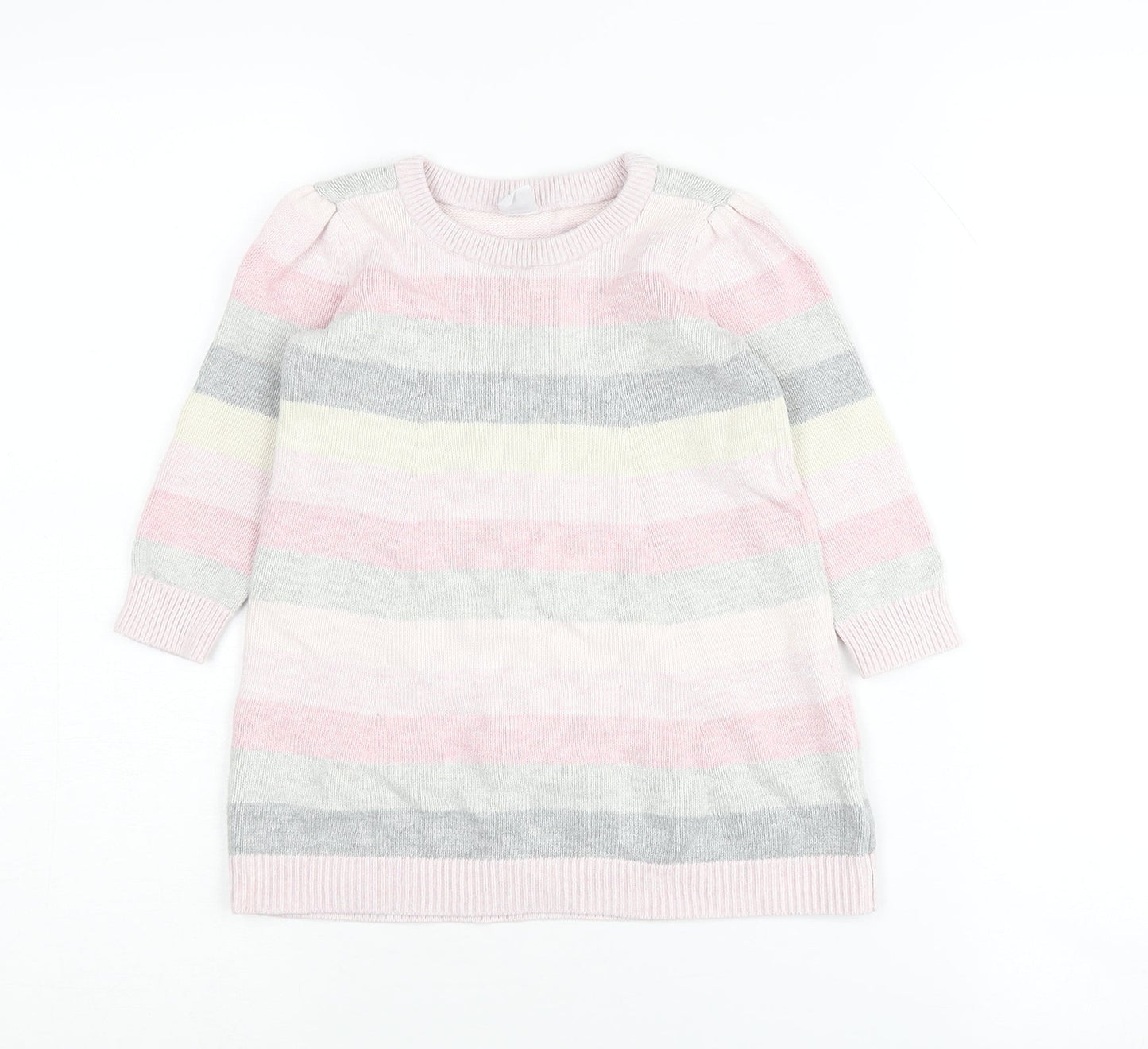 Baby Gap Girls Pink Striped Cotton Tunic Jumper 2 Years