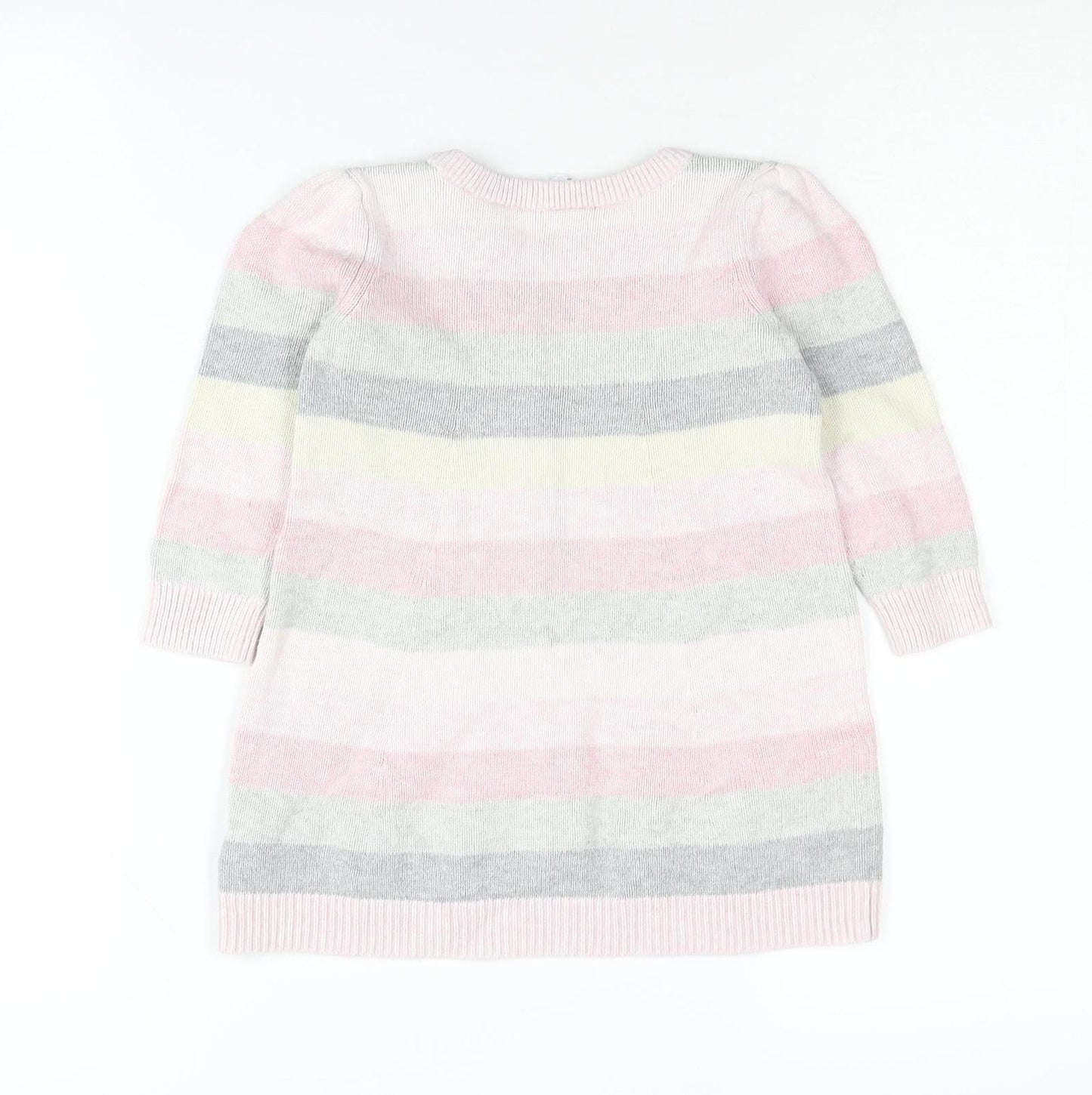 Baby Gap Girls Pink Striped Cotton Tunic Jumper 2 Years