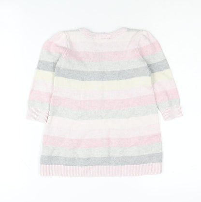 Baby Gap Girls Pink Striped Cotton Tunic Jumper 2 Years