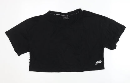 Pursue Fitness Women's Black Cropped T-Shirt, Size S