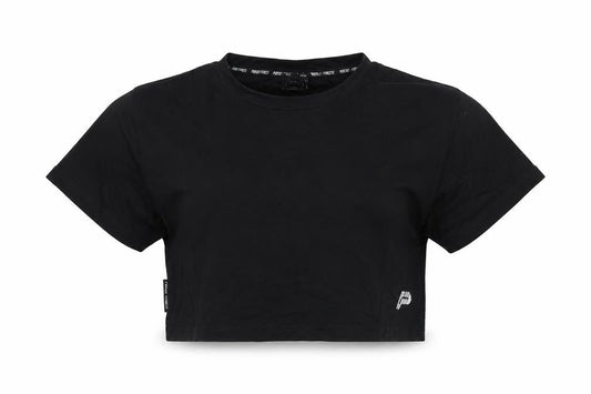 Pursue Fitness Women's Black Cropped T-Shirt, Size S