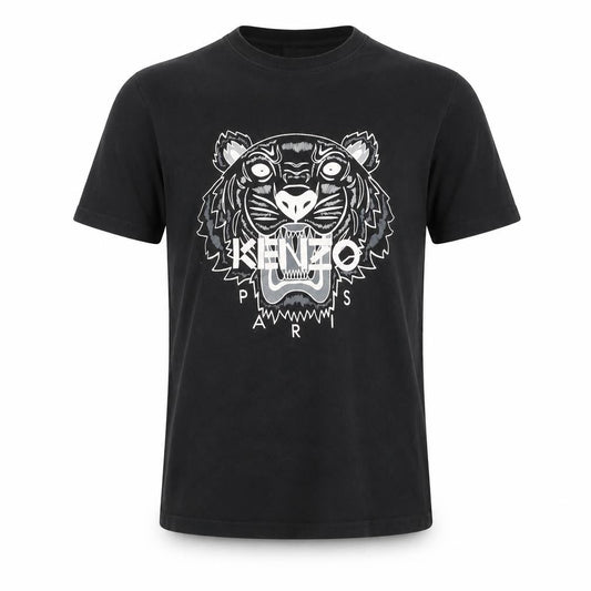 Front view of Kenzo Men's Black Graphic Print T-Shirt, size S