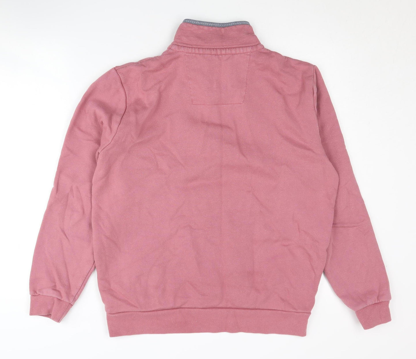 Mens UK Size M Crew Clothing Company Pink 1/4 Zip Sweatshirt