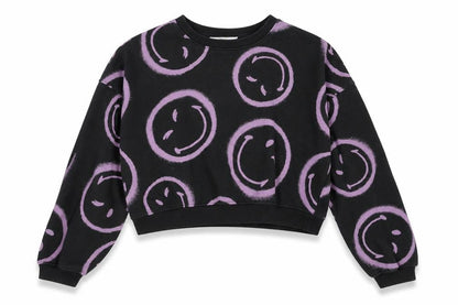 H&M x SmileyWorld Girls Black Pullover Sweatshirt 11-12Y