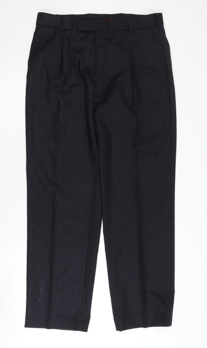 Next Men's Black Wool Trousers, 34, Formal Wear