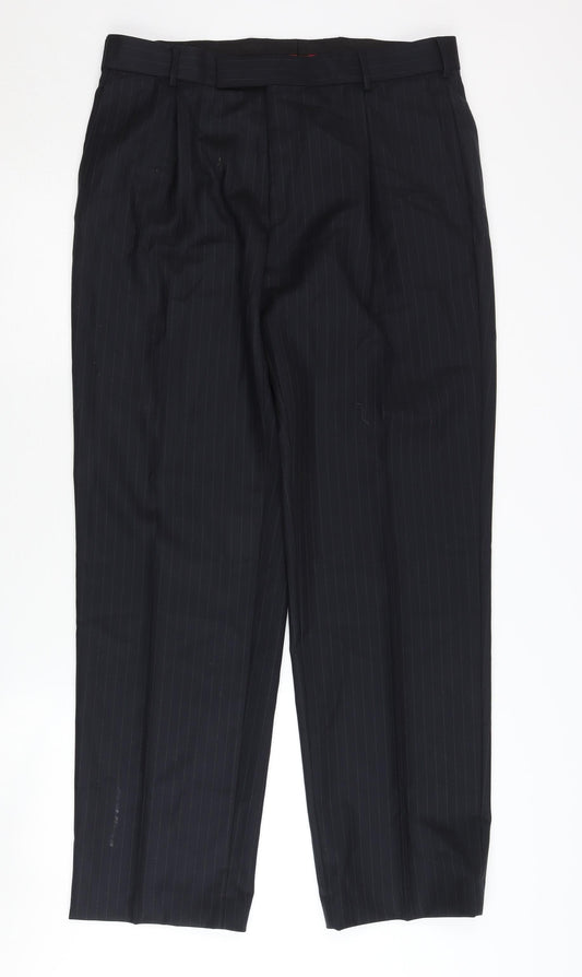 Next Men's Black Wool Trousers, 34, Formal Wear