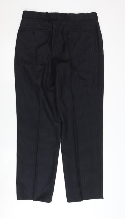 Next Men's Black Wool Trousers, 34, Formal Wear