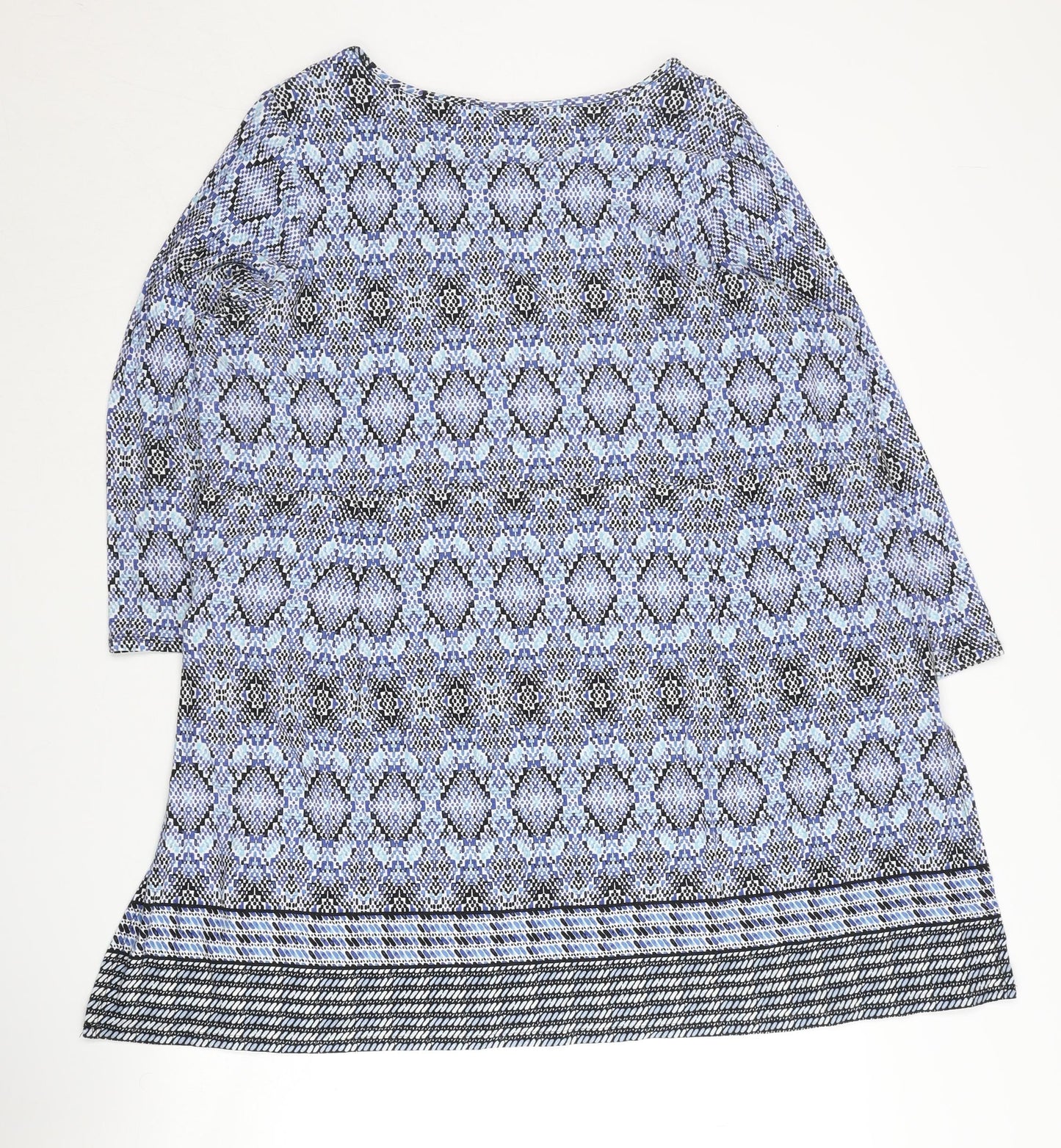 Philosophy Women's Blue 2XL Geometric Tunic Top