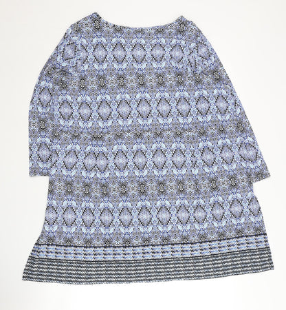 Philosophy Women's Blue 2XL Geometric Tunic Top