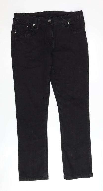 BHS Women's Black Jeans Size 12, Cotton Blend, Excellent