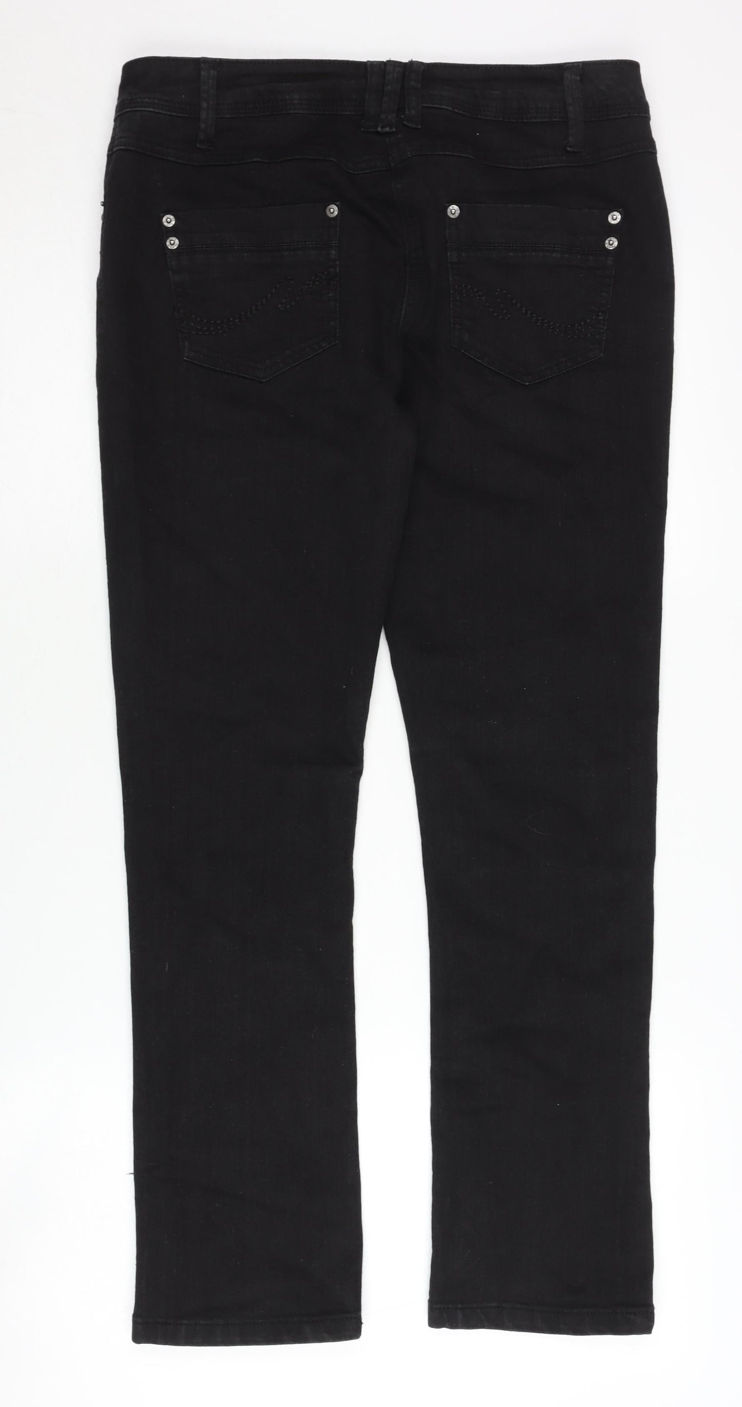 BHS Women's Black Jeans Size 12, Cotton Blend, Excellent