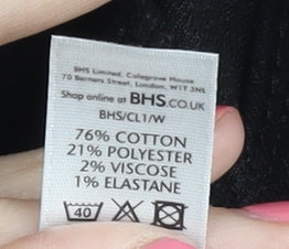 BHS Women's Black Jeans Size 12, Cotton Blend, Excellent