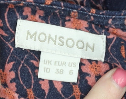 Womens UK Size 10 Monsoon Multicoloured Basic Blouse