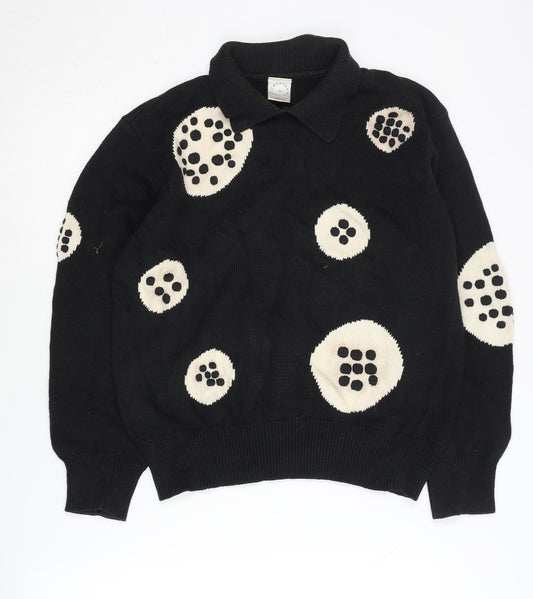 Country Casuals Women's Black Collared Jumper, Medium