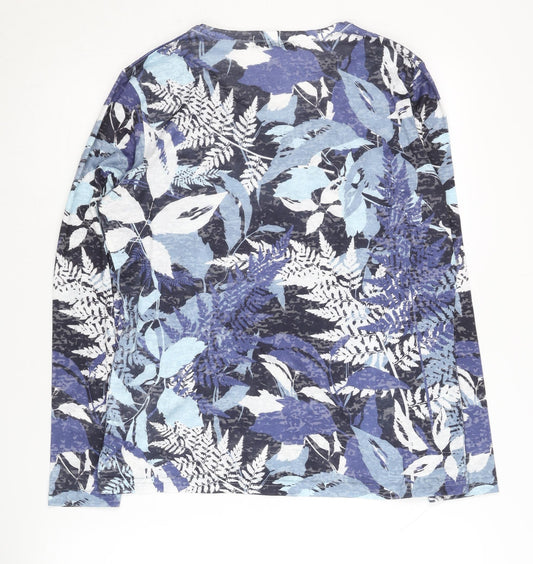 Alexara Women's Blue Floral Long Sleeve T-Shirt