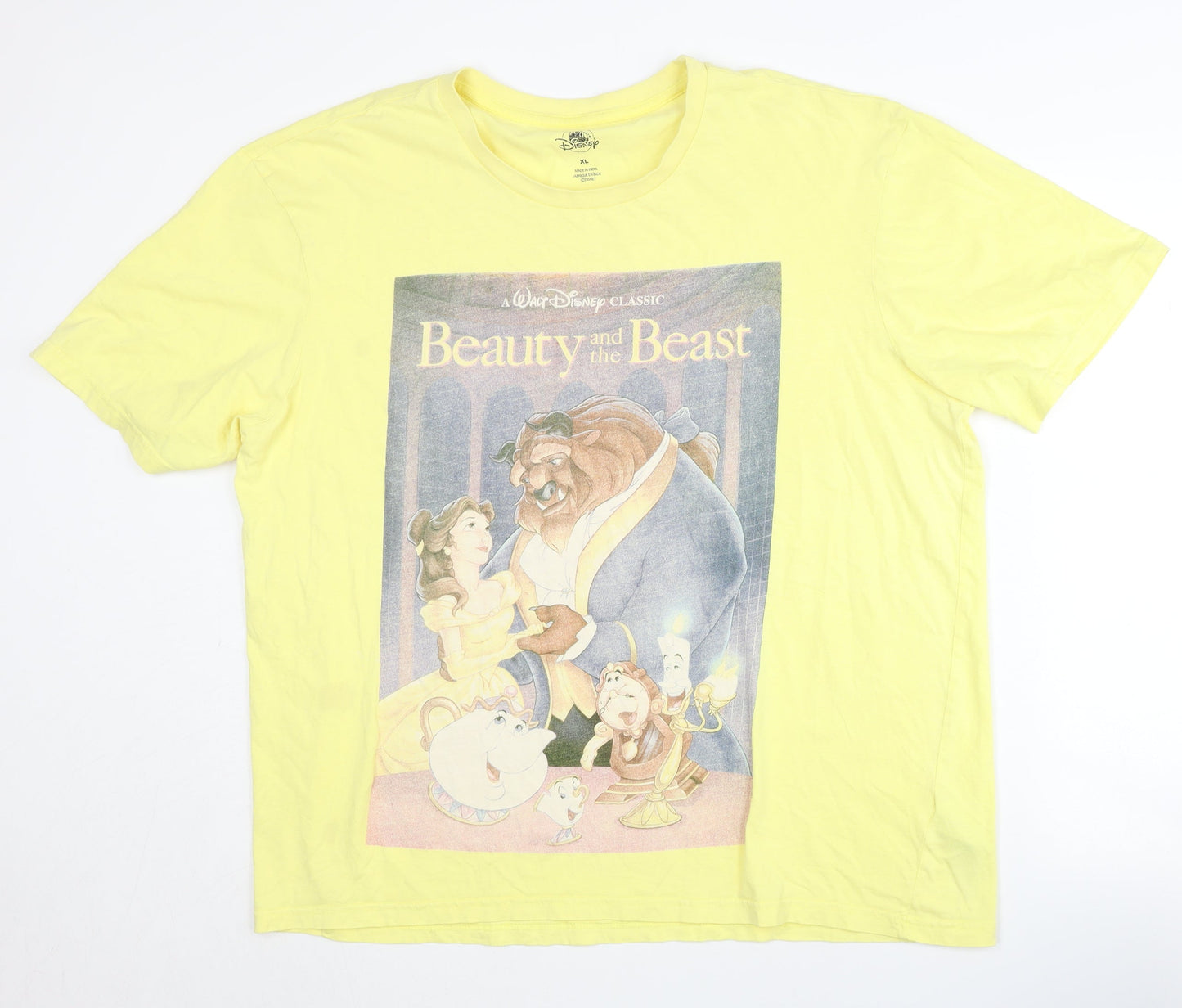 Unisex Adults UK Size XL Disney Yellow Basic T-Shirt
