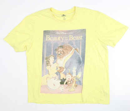 Unisex Adults UK Size XL Disney Yellow Basic T-Shirt