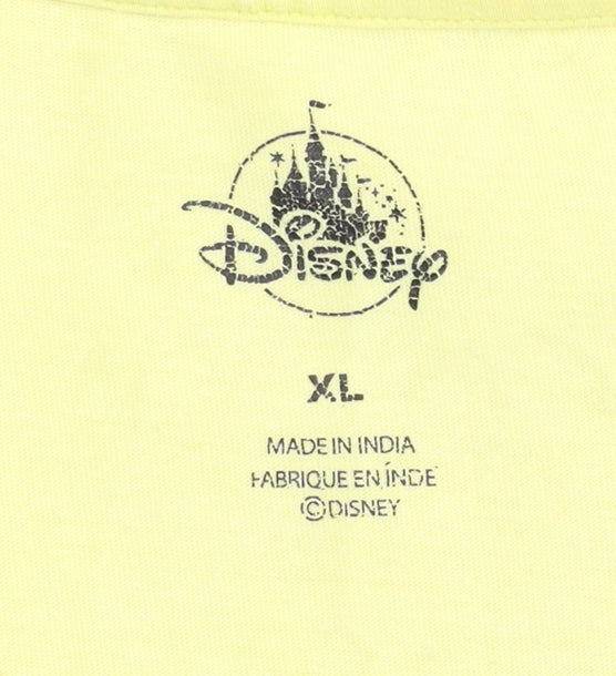 Unisex Adults UK Size XL Disney Yellow Basic T-Shirt